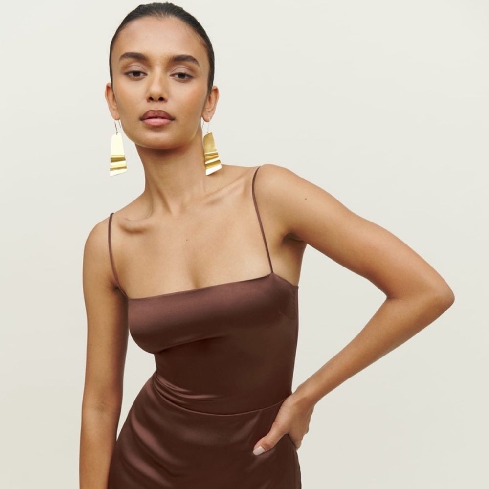New Reformation Frankie Silk Dress